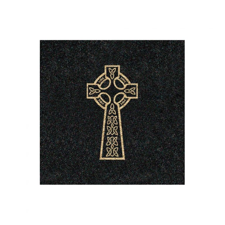 GHS45 - Headstone with Keyline, Roses and Cross - Memorials of Distinction