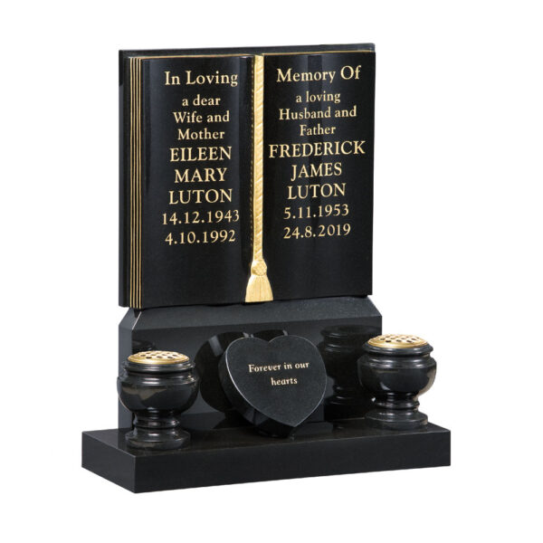 GHS22BV Tall Book and Vases Headstone Memorials of Distinction